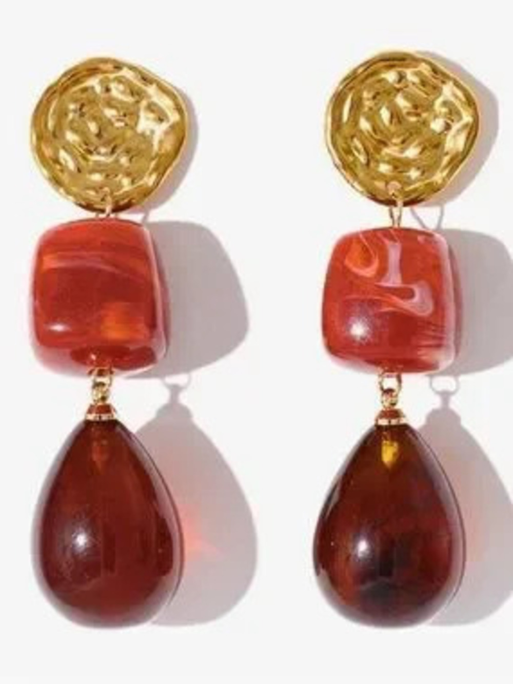 Resin Statement Drop Earrings (9718)